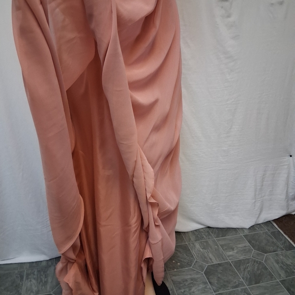 Azazie Kaitlynn Champagne Rose  Sweetheart Maxi Gown Size A14 - Picture 14 of 17